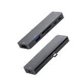 300A 7 in 1 USB3.0x1 + HDMIx1 + PD Portx1 + Type-Cx1 + SD/TF + 3.5mm Portx1 Multifunctional Extension HUB Adapter for iPad Pro